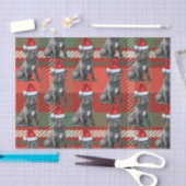 Red Green Plaid Cane Corso Hond Kerstvakantie Tissuepapier (Craft)