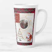 Red Green Plaid Christmas Latte Mok (Rechts)