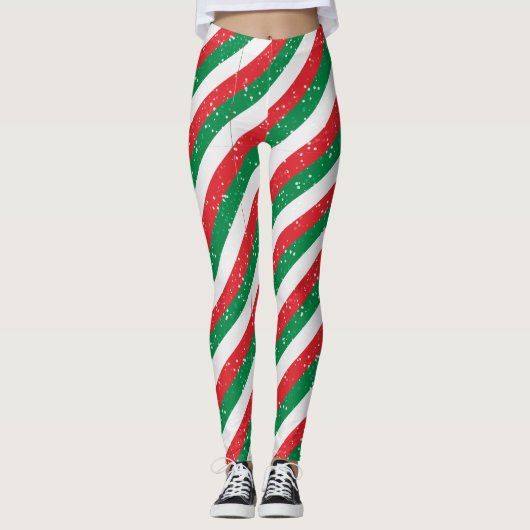 Red Green Plaid Christmas Leggings for Women (Voorkant)