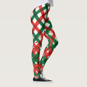 Red Green Plaid Christmas Leggings Women (Rechts)