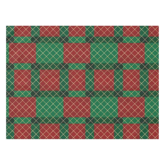 Red Green Plaid Christmas Tafelkleed (Voorkant (Horizontaal))