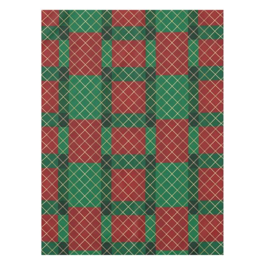 Red Green Plaid Christmas  Tafelkleed (Voorkant)