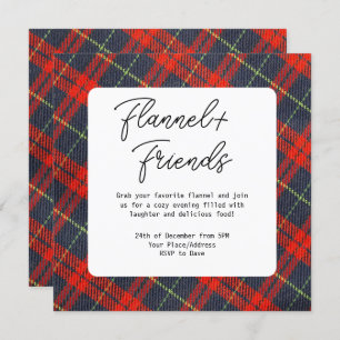 Red Green Plaid Flanel & Friends Kerstfeest Kaart