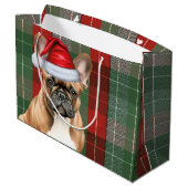 Red Green Plaid Frenchie Dog Lover Holiday Groot Cadeauzakje (Achterkant Gekanteld)