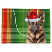 Red Green Plaid German Shepherd Dog Lover Holiday Groot Cadeauzakje (Achterkant)