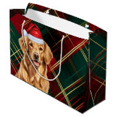 Red Green Plaid Golden Retriever Hondenliefhebber Groot Cadeauzakje (Achterkant Gekanteld)