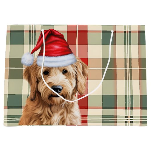 Red Green Plaid Goldendoodle Hondenliefhebber Vaka Groot Cadeauzakje (Voorkant)