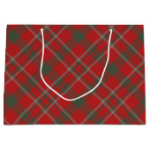 Red Green Plaid Holiday Gift Bag Groot Cadeauzakje (Voorkant)