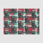 Red Green Plaid Labradoodle Hond Kerstvakantie Tissuepapier (Voorkant)