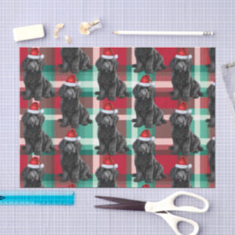 Red Green Plaid Labradoodle Hond Kerstvakantie Tissuepapier