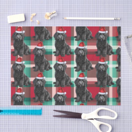 Red Green Plaid Labradoodle Hond Kerstvakantie Tissuepapier (Craft)