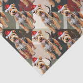 Red Green Plaid Lakeland Terrier Kerstvakantie Tissuepapier (Detail)