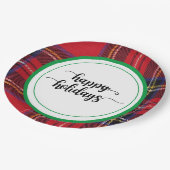 Red Green Plaid Party kerstfeestartikelen Papieren Bordje (Gekanteld)