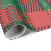 Red Green Plaid Pattern Cadeaupapier (Rol Hoek)