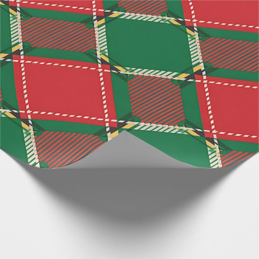 Red Green Plaid Pattern Wrapping Paper Cadeaupapier (Hoek)