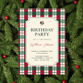 Red green plaid tartan pattern birthday kaart