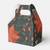 Red Green Poinsettia Floral Simple Business Bedankdoosjes (Achterkant)