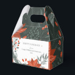 Red Green Poinsettia Floral Simple Business Bedankdoosjes<br><div class="desc">Prettige feestdagen Wens a aan uw klanten en klanten met deze moderne poinsettia floral Favor Box in rood en groen.</div>