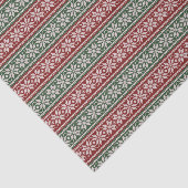 Red Green Poinsettia Stripe Kerstmis Patroon Tissuepapier (Detail)