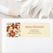 Red Green Poinsettias Christmas Etiket (Insitu)