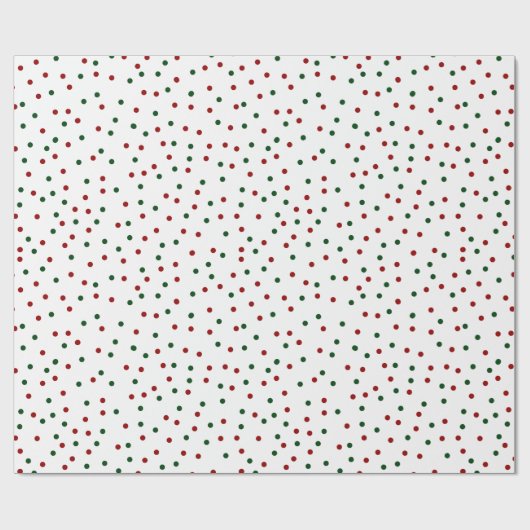 Red Green Polka Dot Pattern Kerstmis Cadeaupapier (Vlak)