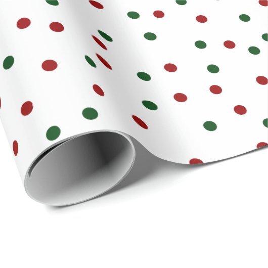 Red Green Polka Dot Pattern Kerstmis Cadeaupapier (Rol Hoek)