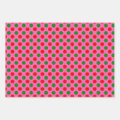 Red Green Polka Dot Pattern Roze Kerstmis Inpakpapier Vel (Voorkant 2)