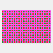 Red Green Polka Dot Pattern Roze Kerstmis Inpakpapier Vel (Voorkant)