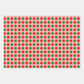 Red Green Polka Dot Pattern Roze Kerstmis Inpakpapier Vel (Voorkant 3)