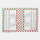 Red Green Polka Dot Whimsical Keepomwille Recipie Theedoek (Horizontaal)