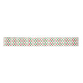 Red Green Polka Dots Pattern kerstlint Satijnen Lint (Voorkant)