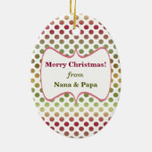 Red Green Polkadot Beer op maat Keramisch Ornament (Achterkant)