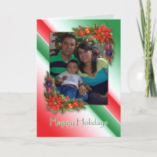 Red Green Prettige feestdagen Photo Wenskaart Kaart