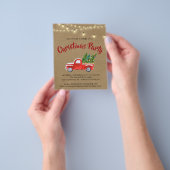 Red Green Pset Budget kerstparty uitnodiging Flyer (Hand)