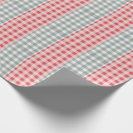 Red & Green Pset Gingham Country Farmhouse Simple Cadeaupapier