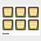 Red Green Pset Holly Editable Holiday Gift Label (Vel)