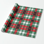 Red Green Pset Pattern Holiday Kerstmis Modern Cadeaupapier (Uitgerold)