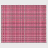 Red Green Retro Christmas Plaid Festive Classic Cadeaupapier (Vlak)
