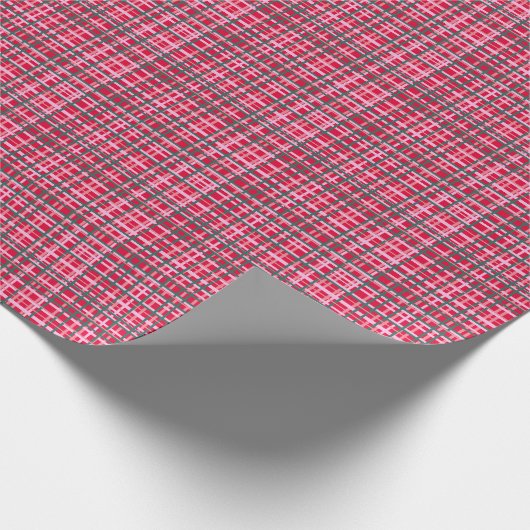 Red Green Retro Christmas Plaid Festive Classic Cadeaupapier (Hoek)