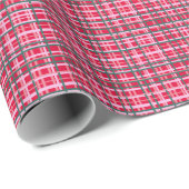 Red Green Retro Christmas Plaid Festive Classic Cadeaupapier (Rol Hoek)