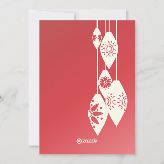 Red Green Retro Merry en Bright Family Photo Card Feestdagenkaart (Achterkant)