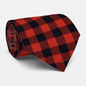 Red Green Reversible Buffalo Check Kerstmis Stropdas (Opgerold)