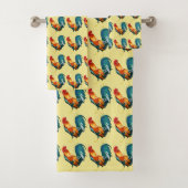 Red Green Rooster Bird Bath Towels Bad Handdoek (Insitu)