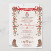 Red Green Rustic Boho Western Charra Quinceanera Kaart (Voorkant)