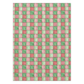 Red Green Rustic Plaid Patchwork Quilt Look Tafelkleed (Voorkant)