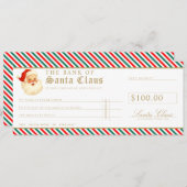 Red Green Santa Cheque Gift Voucher Card Kaart (Voorkant / Achterkant)