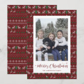 Red Green Santa Claus-fotokerstkaarten Feestdagenkaart (Voorkant / Achterkant)