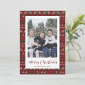 Red Green Santa Claus-fotokerstkaarten Feestdagenkaart (Staand voorkant)