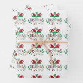 Red Green Santa Hat kerstmis Inpakpapier Vel (In situ)