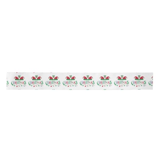 Red Green Santa Hat kerstmis Satijnen Lint (Voorkant)